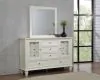 CoasterEssence 201303M Sandy Beach - 11-Drawer Dresser With Mirror - Cream White