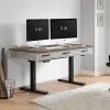 Intercon DK-HO-6028L-RFO-C Drake - Lift Desk - Rustic White / French Oak