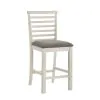 Liberty Furniture 182-B200124 Brook Bay - Upholstered Ladder Back Counter Chair - Textured White / Carbon Gray
