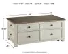Ashley Furniture T637-20 Bolanburg - Lift Top Cocktail Table - White / Brown / Beige