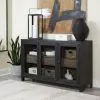 Ashley Furniture A4000508 Lenston - Accent Cabinet with 3 Doors - Black / Gray