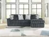 Ashley Furniture 98105S3 Ashley Furniture 98105S3 Midnight-Madness - 2-Piece Sectional Sofa With RAF Corner Chaise - Gunmetal