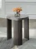 Ashley Furniture T600-6 Surmour - Triangle End Table - Gray / Brown