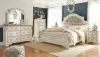 Ashley Furniture B743/31/36/46/57/54/96 Realyn - 6 Pc. - Dresser, Mirror, Chest, Queen Upholstered Panel Bed - Two-tone