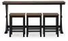 Ashley Furniture D634-113 Wildenauer - Rectangular Dining Room Counter Table Set (Set of 4) - Brown / Black