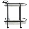 CoasterEveryday 181376 Desiree - 2-Tier Faux Marble Shelf Metal Bar Cart - Black