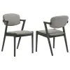 CoasterEssence 115112 Stevie - Padded Wood Dining Arm Chair (Set of 2) - Black