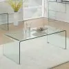CoasterEssence 705328 Ripley - Rectangular Tempered Bent Glass Coffee Table - Clear