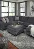 Benchcraft® 72600/66/34/17/08 Benchcraft® 72600/66/34/17/08 Tracling - 4 Pc. - Right Arm Facing Corner Chaise 3 Pc Sectional, Ottoman - Slate