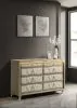 Coaster Fine Furniture 222663 Lorient - 8-Drawer LED Bedroom Dresser Cabinet - Ivory And Camel