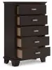 Ashley Furniture B441-46 Covetown - Five Drawer Chest - Dark Brown
