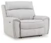 Ashley Furniture PC9880282 Social Pointe - Power Recliner / Adjustable Headrest - Pearl / Ash