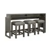 Liberty Furniture 798-OT-4PCS Bartlett Field - 4 Piece Living Room Set (Console Bar Table & 3 Console Stools) - Dusty Taupe