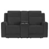 Coaster Fine Furniture 610285 Brentwood - Upholstered Motion Reclining Loveseat - Dark Charcoal