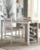 Ashley Furniture D394-32 Skempton - Rectangular Counter Table With Storage - White