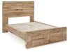 Ashley Furniture B1050B38 Hyanna - Full Panel Bed With Storage Footboard - Tan
