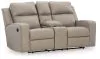 Ashley Furniture 6330794 Lavenhorne - Dbl Rec Loveseat W/Console - Pebble