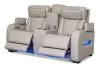 Ashley Furniture U2710518 Boyington - Power Reclining Loveseat with Console/Adj Hdrst - Gray