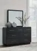 Ashley Furniture B821/31/36/57/54 Ashley Furniture B821/31/36/57/54 Rowanbeck - 4 Pc. - Dresser, Mirror, Queen Upholstered Panel Bed - Gray / Black