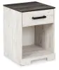 Ashley Furniture EB4121-191 Shawburn - One Drawer Night Stand - Whitewash / Charcoal Gray