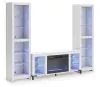 Ashley Furniture W2722W1 Brollevi - 3-Piece Entertainment Center With Fireplace - White