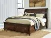 Ashley Furniture B697B47 Porter - California King Sleigh Storage Bed - Rustic Brown