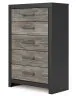 Ashley Furniture PCB1118-46 Ashley Furniture PCB1118-46 Broachmyn - Five Drawer Chest - Black / Gray