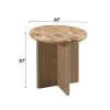 ACME LV05316 Markku - End Table With Natural Marble - Oak