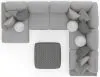 Jackson Furniture Industries 4047/73/59/30/75/28-38 Canyon - 4 Piece Sectional With Cuddler Seat Cushions, Included Accent Pillows And Cocktail Ottoman (Left Side Facing Chaise) - Platinum