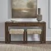 Liberty Furniture 449-OT-A3PCS Broadmore - 3 Piece Table Set (1 Console Table 2 Console Stools) - Cobblestone Brown