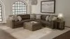 Jackson 3215/36/31/37/12/59-09 Siena - 5 Piece Modular Sectional With Cuddler Seat Cushions And Included Accent Pillows And Cocktail Ottoman - Chocolate