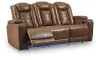 Ashley Furniture PCU1420015 Gruaro - Power Reclining Sofa With Adjustable Headrest - Amber