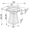 CoasterElevations 115561-S5 Quinn - 5 Piece Round Glass Top Mirrored Dining Set - Black