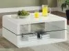 CoasterEssence 703268 Elana - 1-Shelf Rectangular Coffee Table - White High Gloss