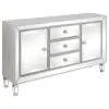 CoasterEssence 950825 Leticia - 3-Drawer Mirrored Storage Accent Cabinet - Silver