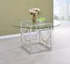 Coaster Fine Furniture 192561BG Starlight - Round Glass Top Metal Dining Table - Chrome