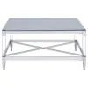 Coaster Fine Furniture 709728 Lindley - Square Tempered Mirror Acrylic Coffee Table - Chrome