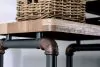 Furniture of America CM5913-PC Kebbyll - Pier Cabinet - Antique Black / Natural Tone