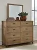 Benchcraft® B622/31/36/58/94/92(2) Benchcraft® B622/31/36/58/94/92(2) Tomtyn - 6 Pc. - Dresser, Mirror, California King Upholstered Bed, 2 Nightstands - Light Brown