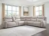 Benchcraft® U13300S5 Benchcraft® U13300S5 Gravier - 6-Piece Power Reclining Sectional With Storage Console - Gray