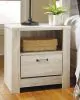 Ashley Furniture B331-91 Bellaby - One Drawer Night Stand - Whitewash