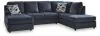 Ashley Furniture 95302/02/17/08 Albar Place - 3 Pc. - 2-Piece Sectional With Laf Sofa Chaise, Ottoman - Cobalt