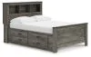Ashley Furniture B4480/21/26/48/85/84/50/B100-12 Frandern - 7 Pc. - Dresser, Mirror, Dressing Chest, Full Bookcase Panel Bed With Storage - Gray