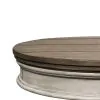 Liberty Furniture 824-OT1022 Heartland - Round Pedestal Chair Side Table - Antique White / Tobacco Tops