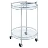 CoasterEveryday 181367 Chrissy - Round Glass Shelf Metal Bar Cart - Chrome