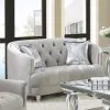 CoasterElevations 508462 Avonlea - Upholstered Sloped Arm Loveseat Velvet - Pearl Silver
