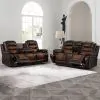 New Classic 20-7005-2NP Nikko - Manual 2 Piece Sofa & Loveseat - Brown