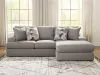 Benchcraft® 84704S2 Benchcraft® 84704S2 Lindon - 2-Piece Sectional With RAF Corner Chaise - Smoke