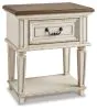Ashley Furniture B743-91 Realyn - One Drawer Night Stand - Chipped White