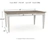 Ashley Furniture D394-25 Skempton - RECT DRM Table w/Storage - White